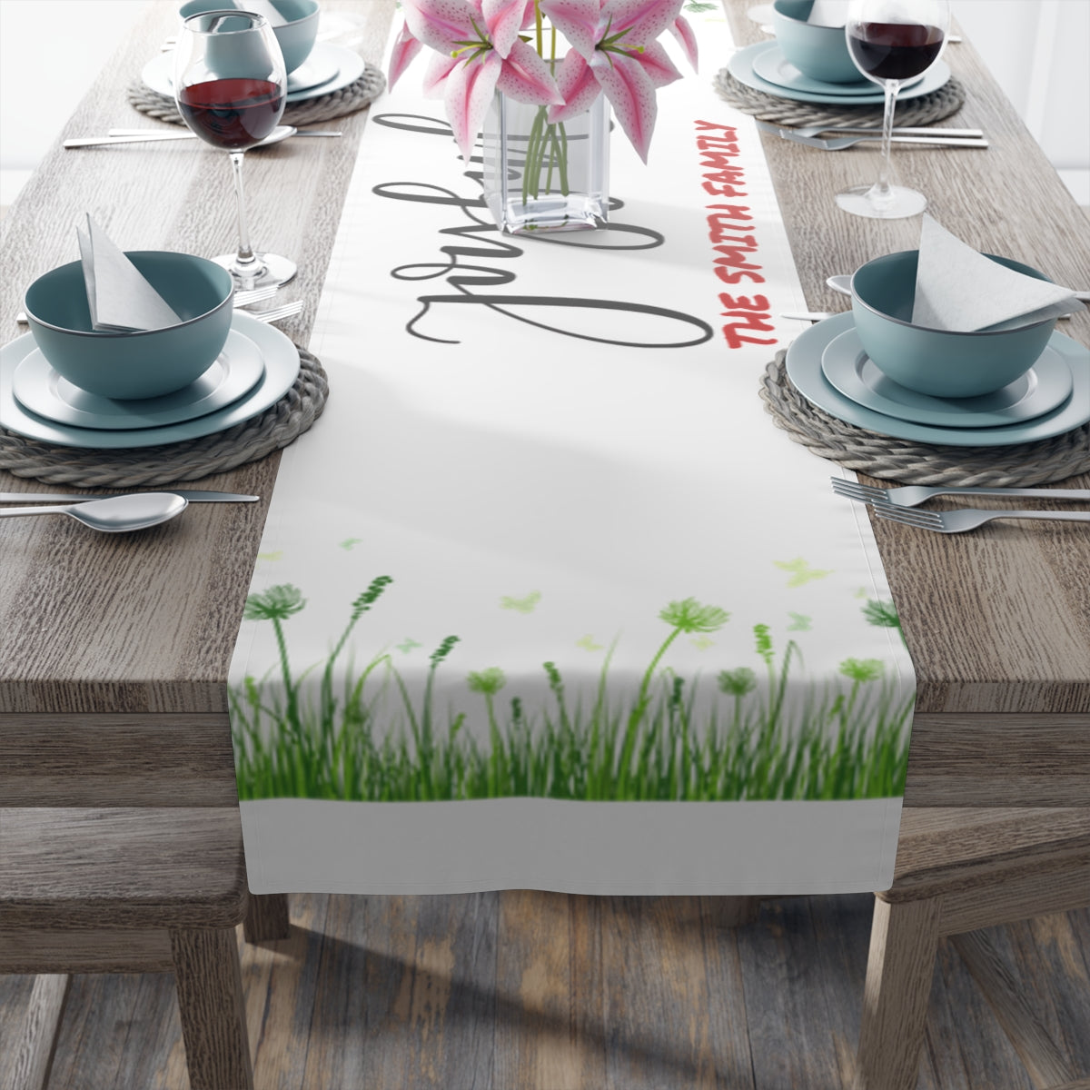 Personalized Family Table Runner (Cotton, Poly)