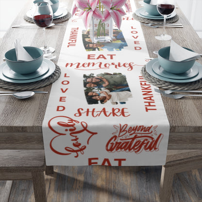 Personalized Family W/Pictures Table Runner (Cotton, Poly)