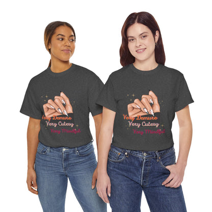 Demure, Cutesy, Mindful- Nail- T-shirt