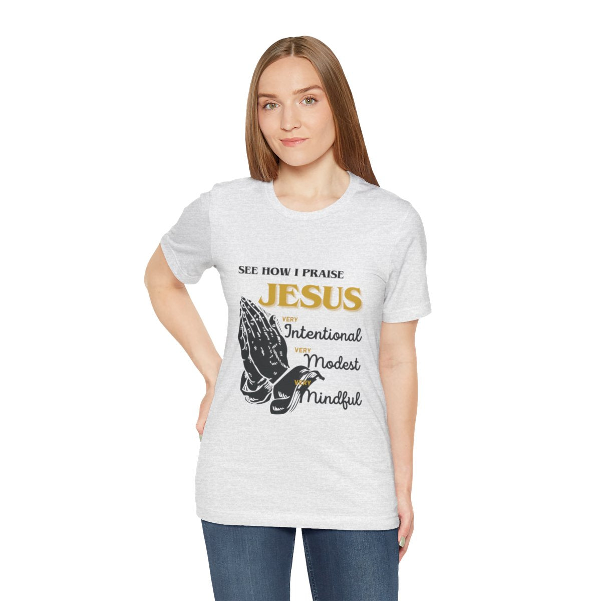 Praise JESUS- Unisex Jersey Short Sleeve Tee