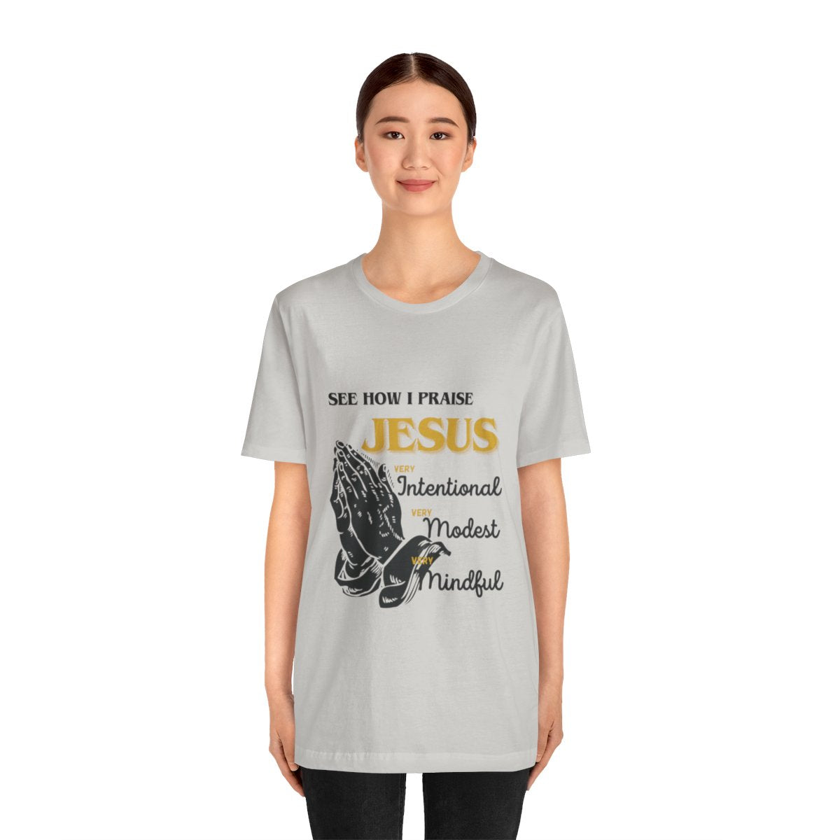 Praise JESUS- Unisex Jersey Short Sleeve Tee