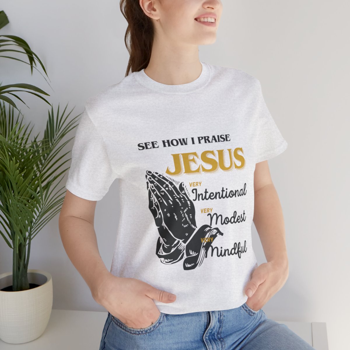 Praise JESUS- Unisex Jersey Short Sleeve Tee