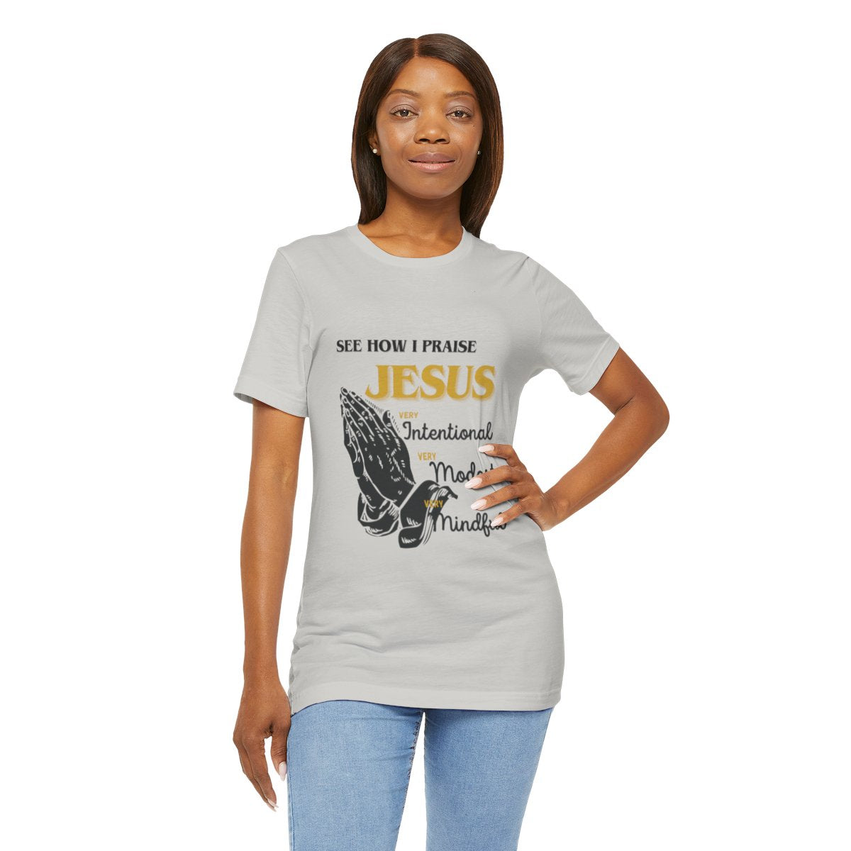 Praise JESUS- Unisex Jersey Short Sleeve Tee