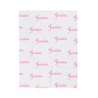 Personalized Name Velveteen Plush Blanket