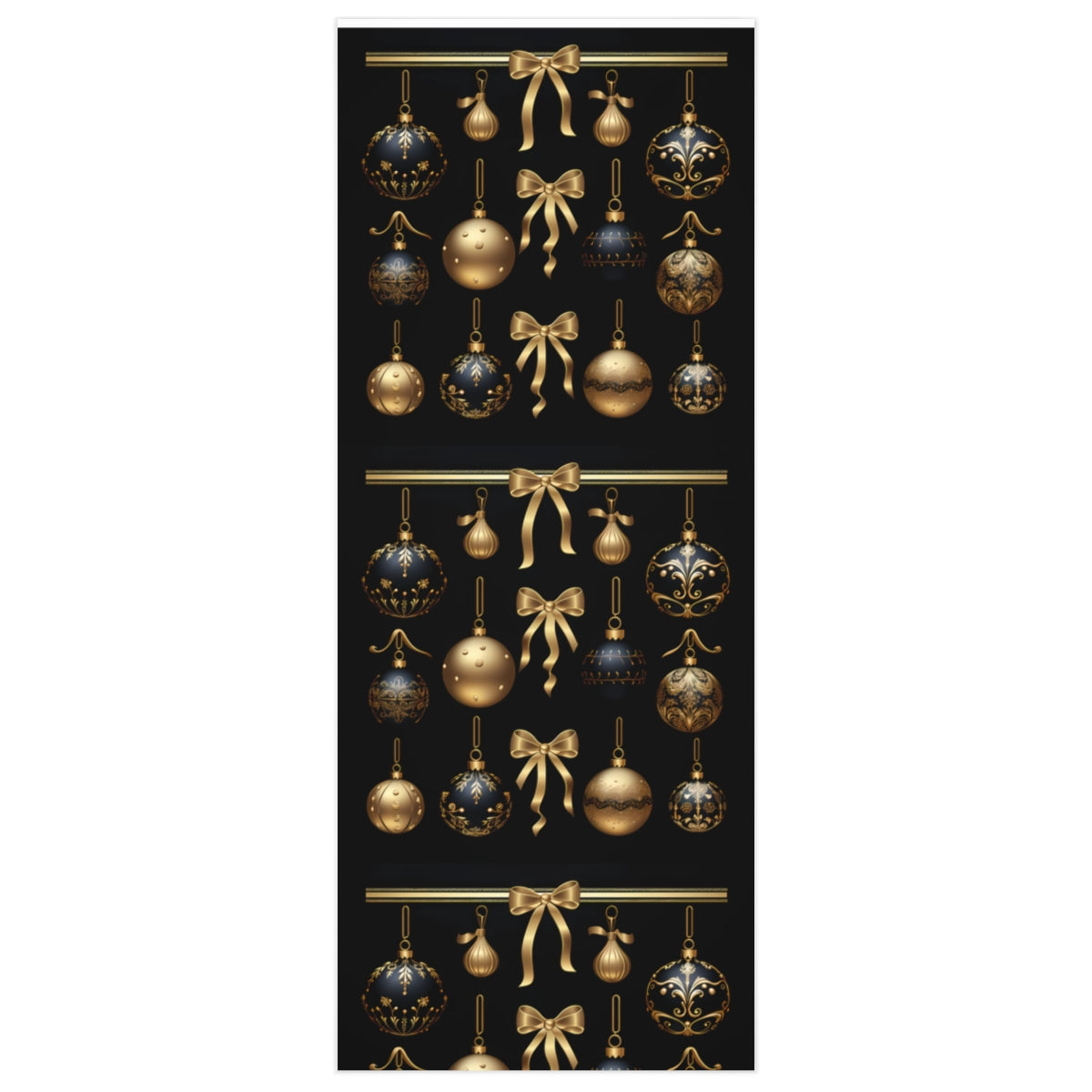 Black and Gold Holiday Wrapping Paper