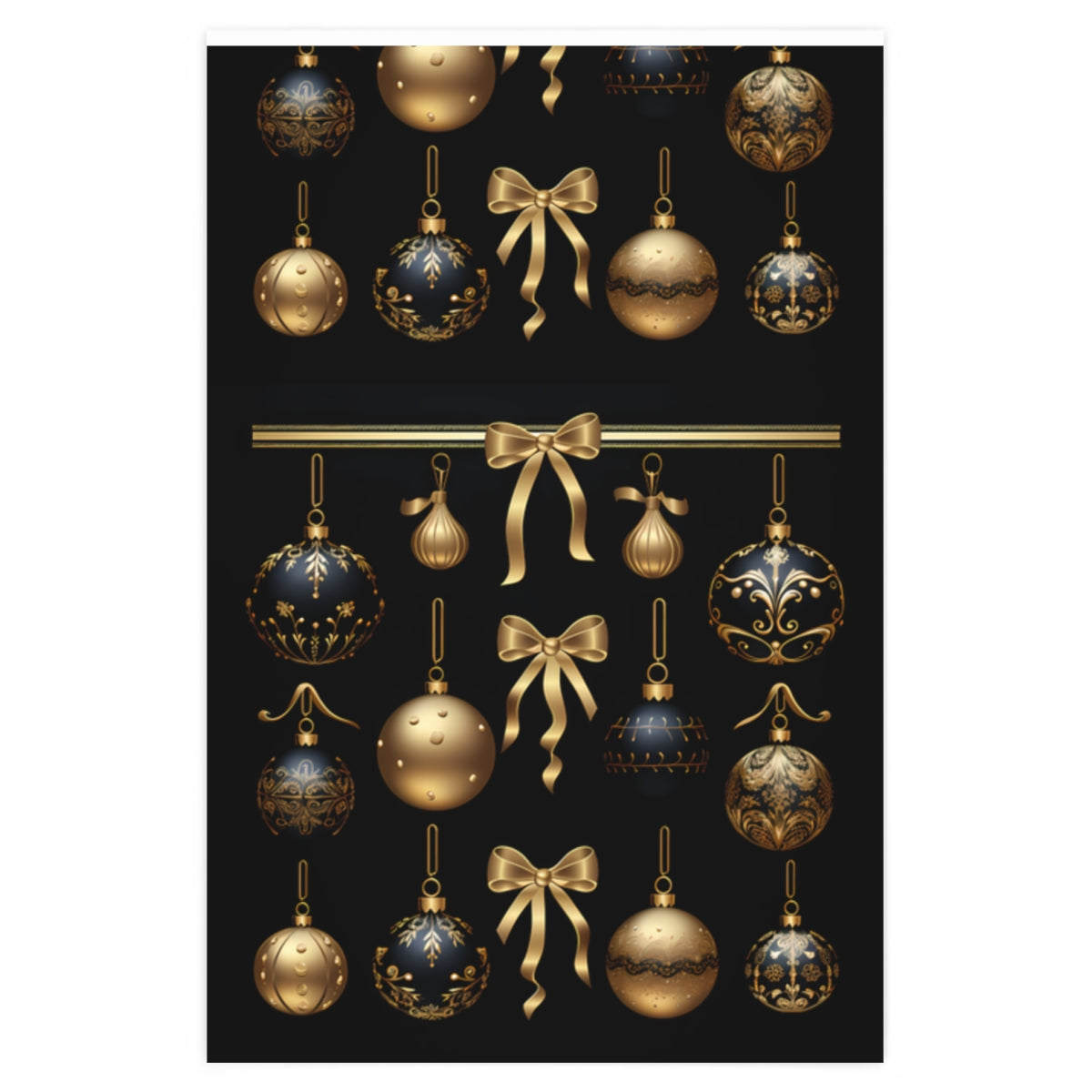 Black and Gold Holiday Wrapping Paper